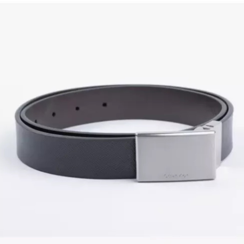 😍Calvin Klein Men's Black/ Brown Leather Dress Belt Size M 34-36